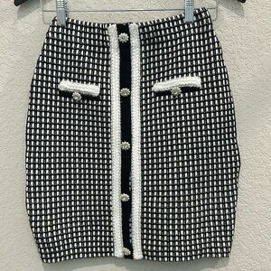 Kailier black and/white jeweled skirt
